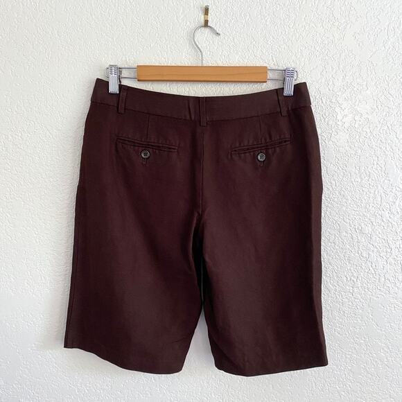 Body by Victoria Brown Linen Blend Bermuda Shorts Classic Preppy Size 4 - Picture 4 of 6